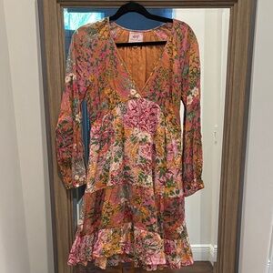 Banjanan Multicolor Dress with Floral Accents